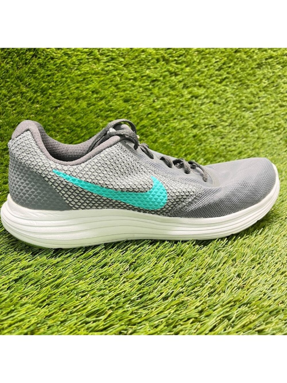 Nike Revolution 3 Womens Size 8.5 Gray Blue Athletic Running Shoes Sneakers